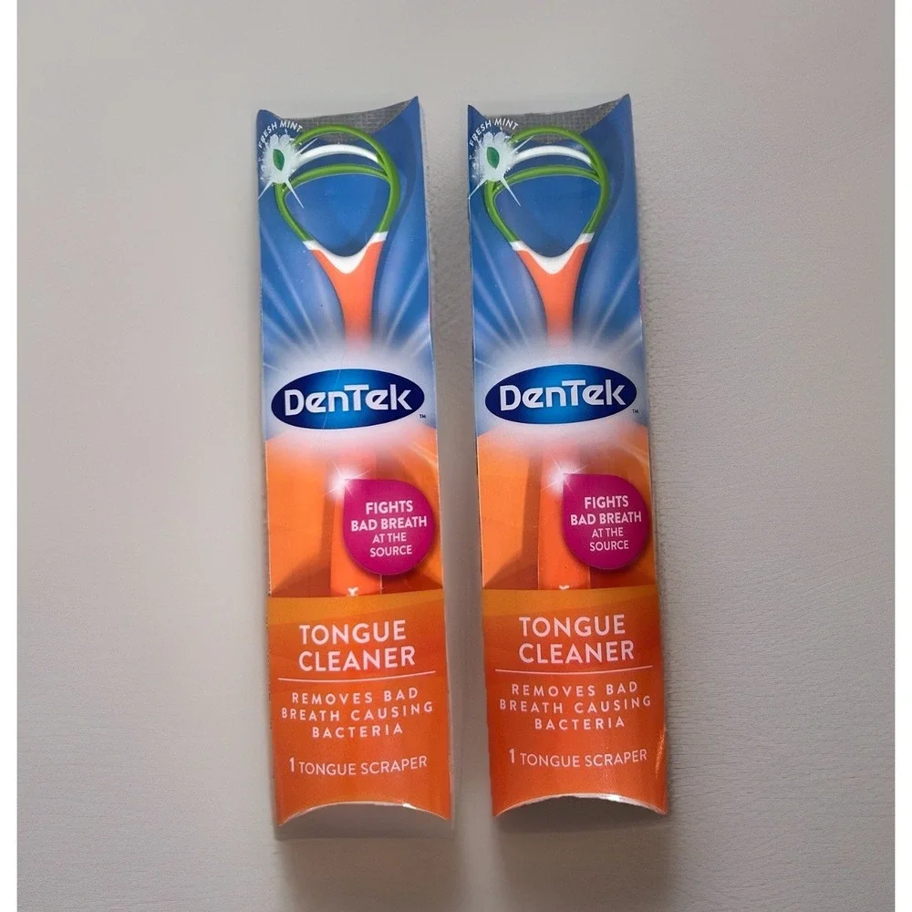 DenTek Fresh Breath Tongue Cleaner Scraper 1 Count. (Pack of 2) Fresh Mint